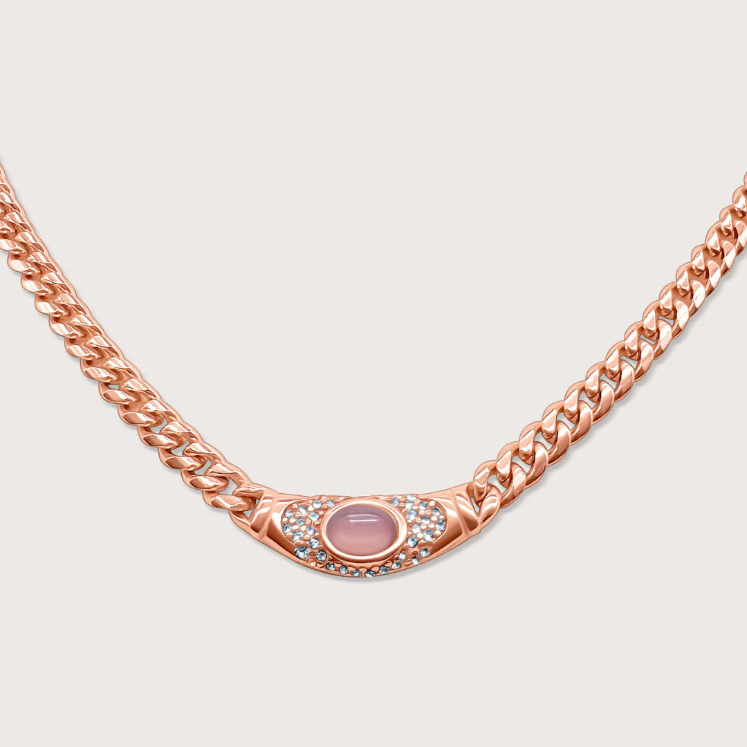 Rory | Necklace in Rose Gold Rose Quartz