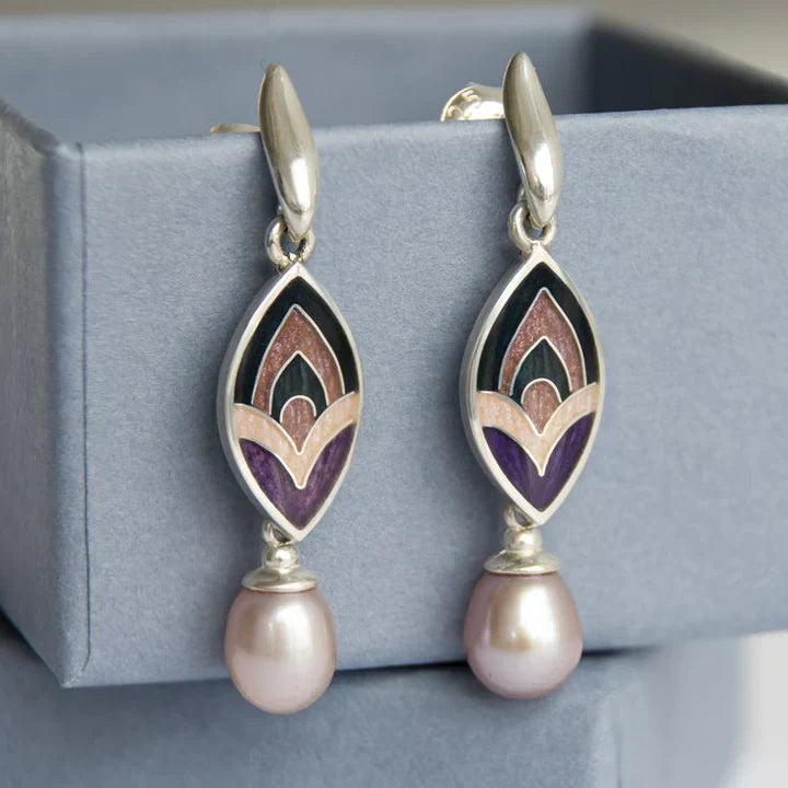 Eve | Vintage Enamel & Rose Pearl Earrings