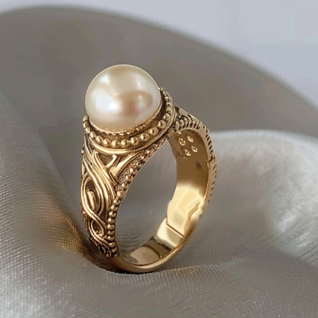 Teresa | Gold Pearl Ring