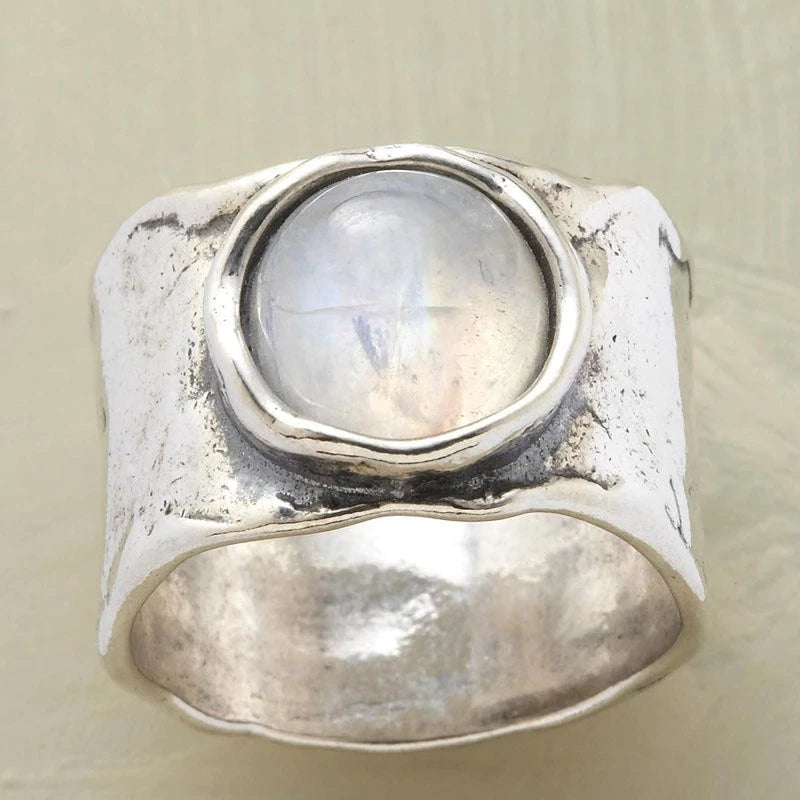 Liora | Silver Moonstone Ring