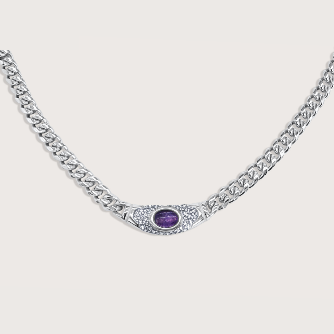 Janelle | Necklace in Silver Amethyst