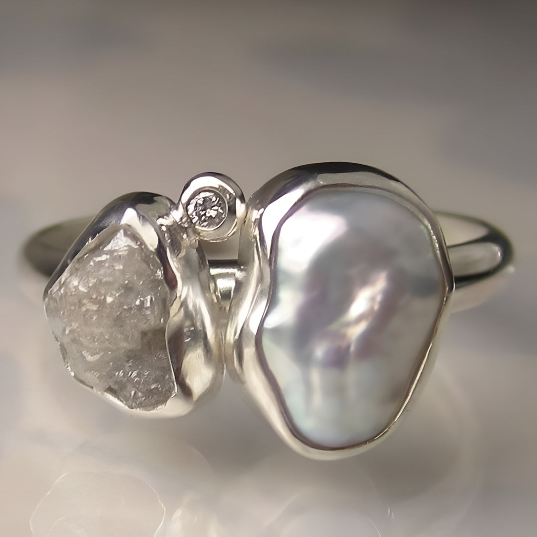 Zora | Vintage Baroque Pearl Silver Ring