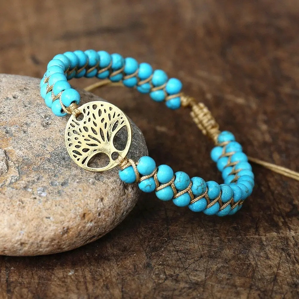 Jazlyn |Bracelet Tree of Life Handmade Turquoise Stone