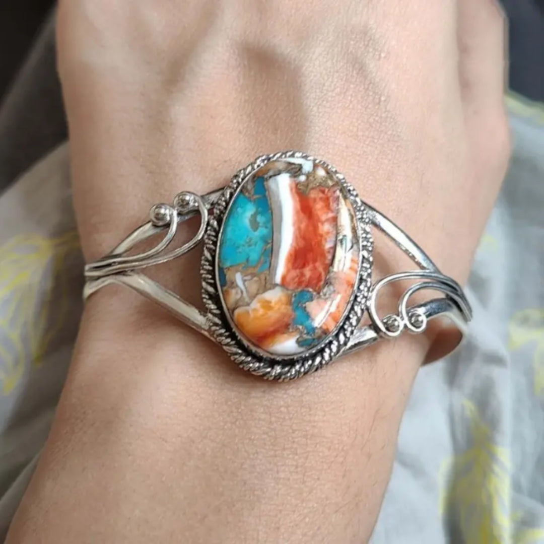 Dahlia | Vibrant Gemstone Inlay Bracelet