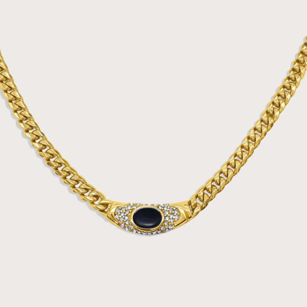 Georgia | Necklace in Gold Black
