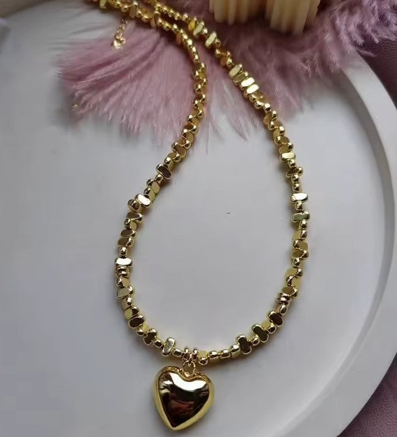 Indy | Elegant Heart Pendant Gold Necklace