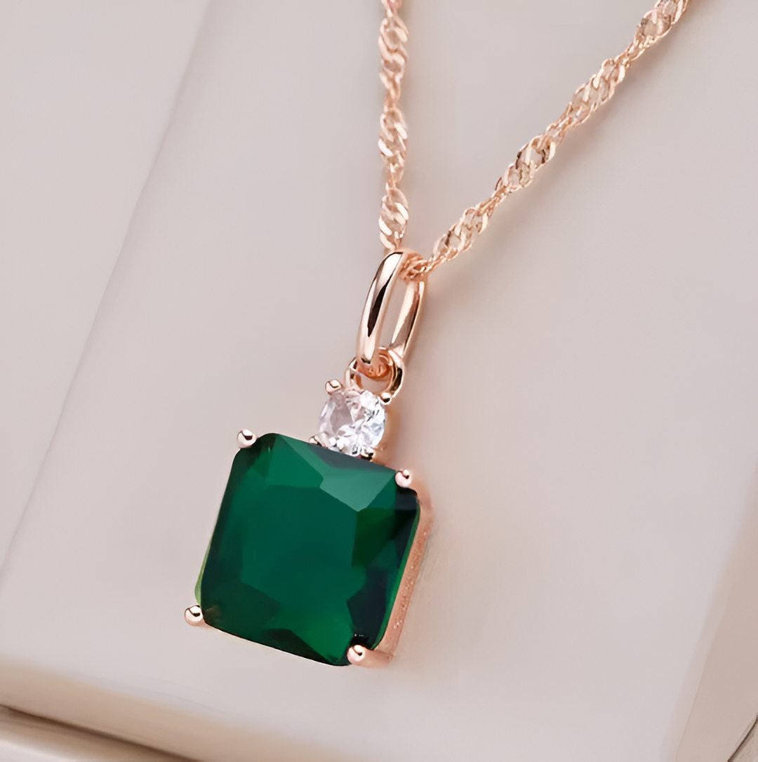Karina | Elegant Green Stone Necklace
