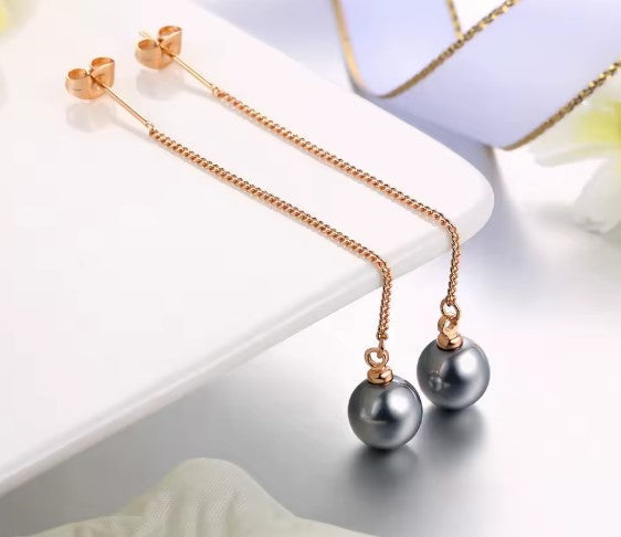Priscilla | Vintage Pearl Rose Gold Drop Earrings