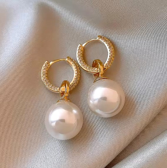 Dallas | Vintage Micro Zircon Pearl Earrings