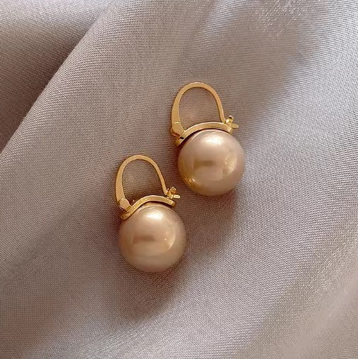 Bellamy | Elegant Champagne Pearl Earrings