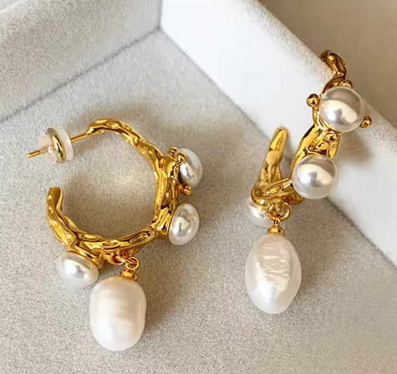 Sasha | Vintage Freshwater Pearl Earrings