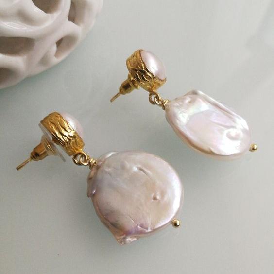 Nadia | Vintage Rounded Barroque Pearl Earrings