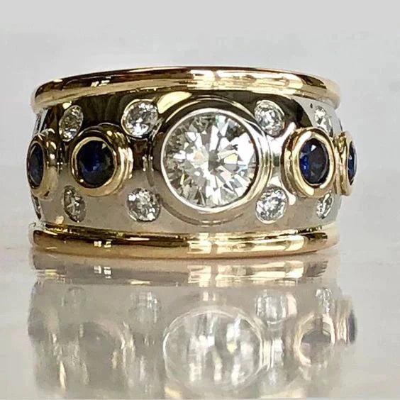 Lillian | Vintage Golden Inlaid Zirconia Ring