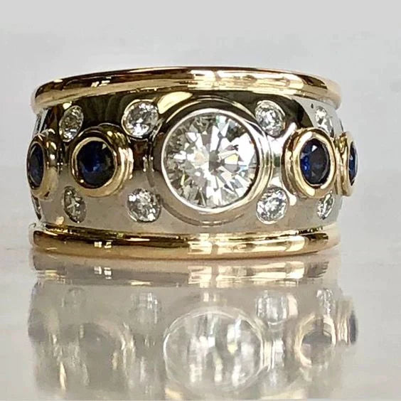 Vesper | Vintage Golden Inlaid Zirconia Ring