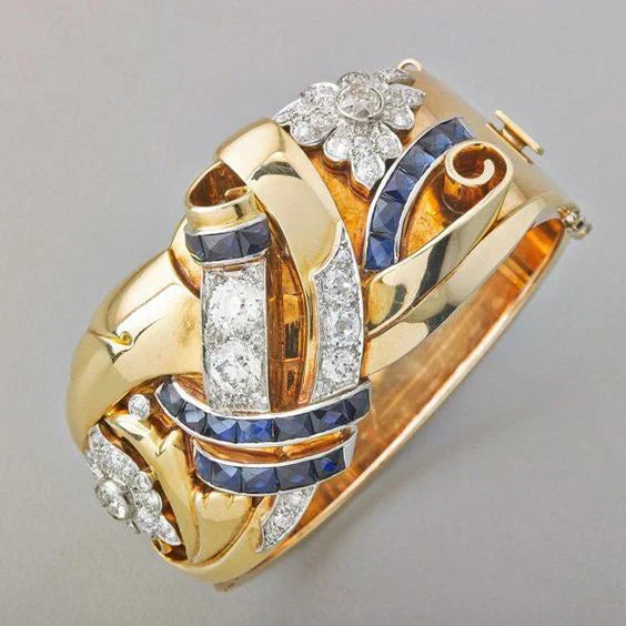 Miracle | Vintage Gold Blue Zirconia Ring