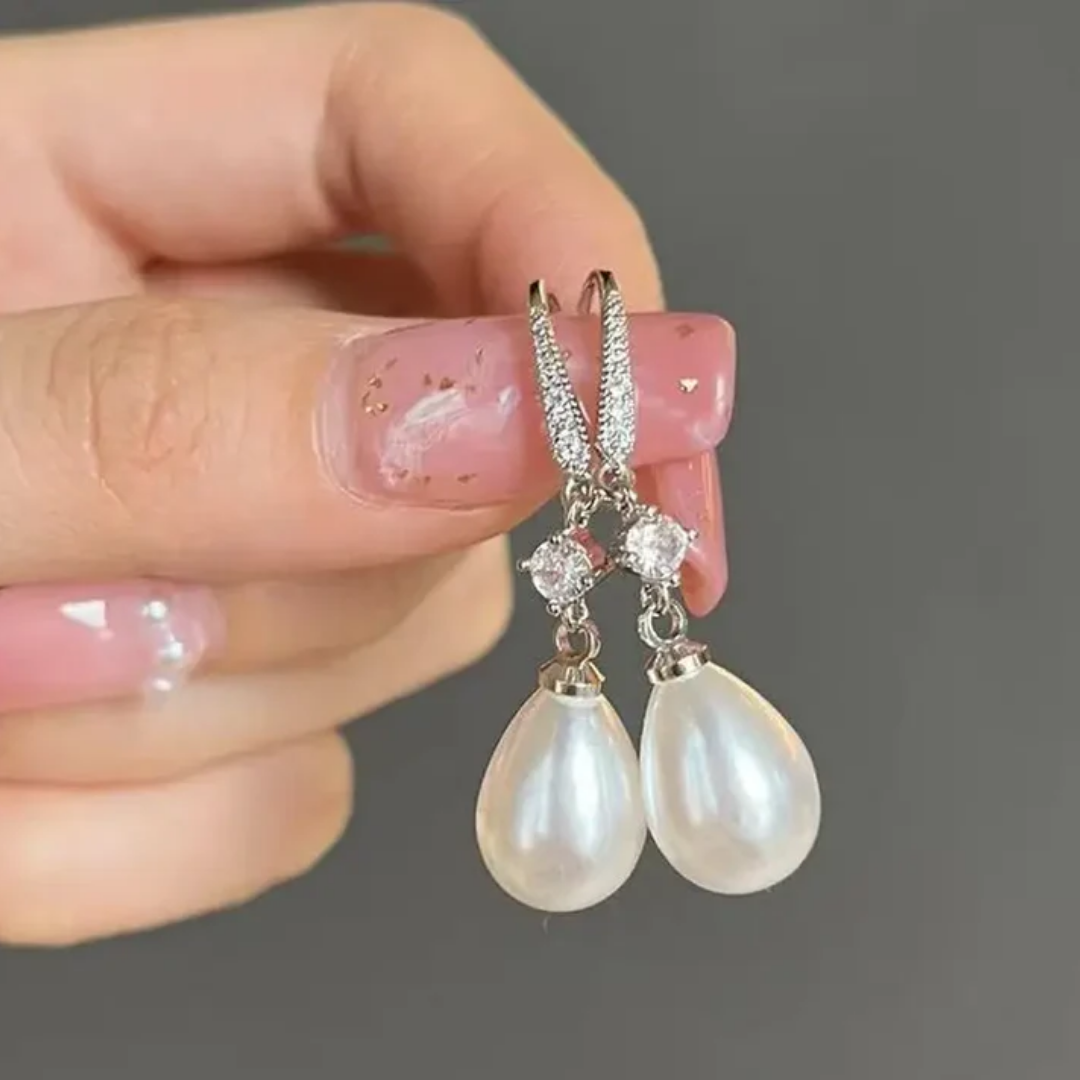 Myra | Bright Dangling Pearl Earrings