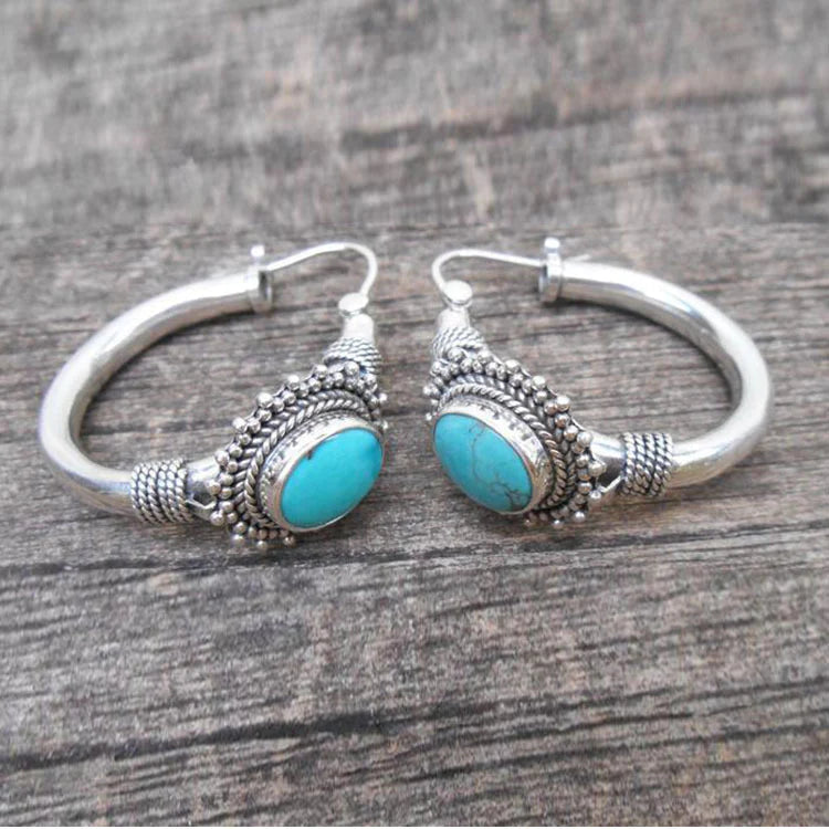 Opalyn | Chic Turquoise Retro Earrings