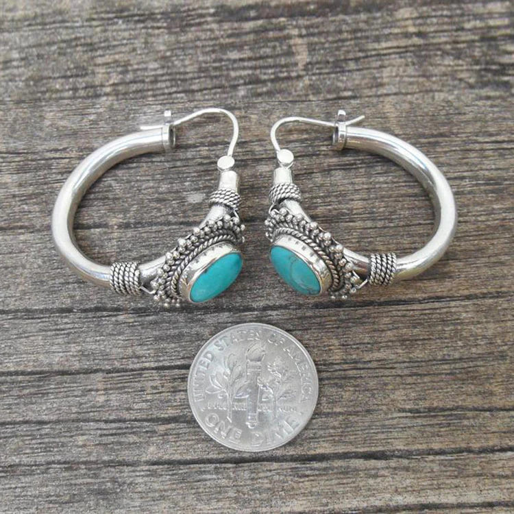 Opalyn | Chic Turquoise Retro Earrings