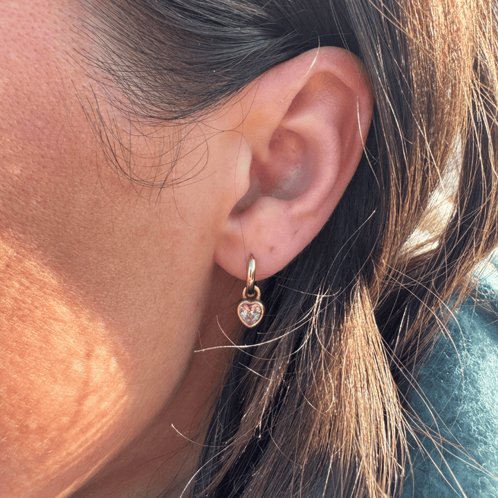 Raina | Heart Drop Earrings (Pink)