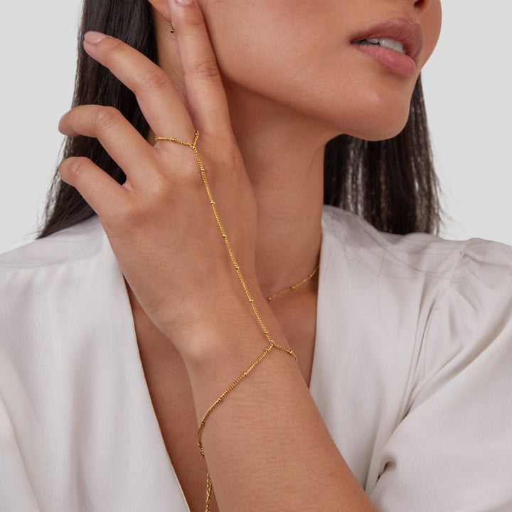 Serena | 18K Gold Hand Chain Bracelet