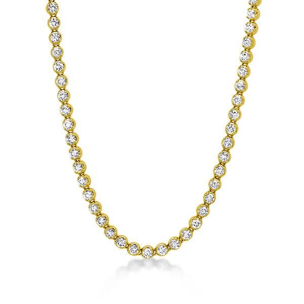 Carly | Classic Golden Round Tennis Necklace