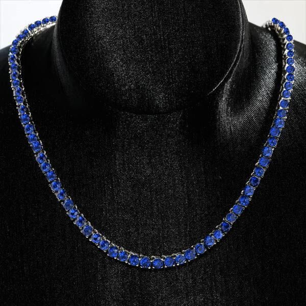 Liv | Blue Sapphire Necklace Tennis Necklace For Women