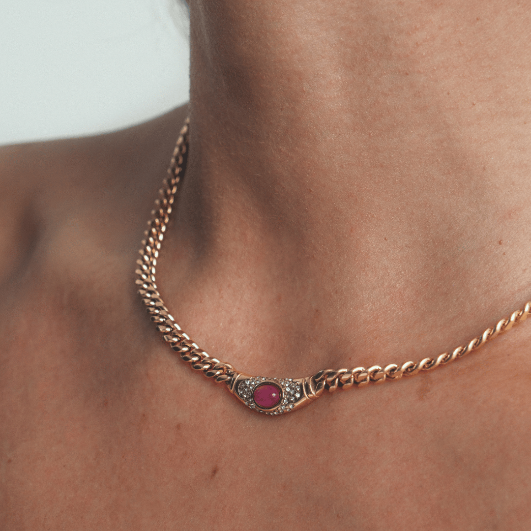 Chloe | Necklace in Gold Rose Ruby