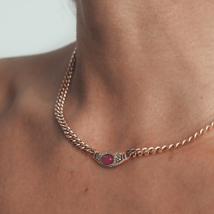 Chloe | Necklace in Gold Rose Ruby