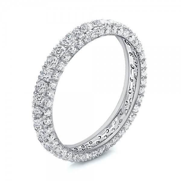 Lilianna |  Micro Pave Eternity Wedding Band For Women Silver Band