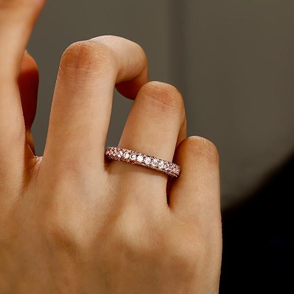 Susan | Rose Gold Eternity Created White Sapphire Wedding Band