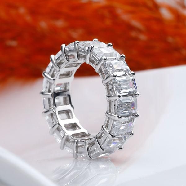 Rayne | Emerald Cut Eternity Wedding Band Ring Affordable