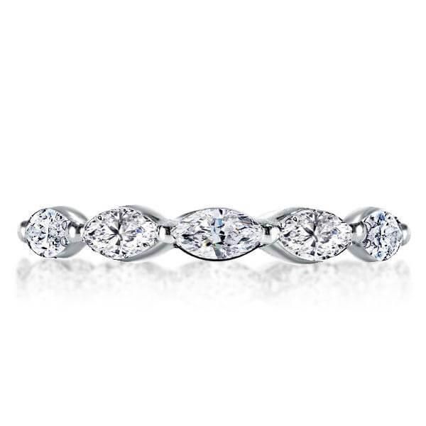 Celine | Eternity Marquise Created White Sapphire Wedding Band
