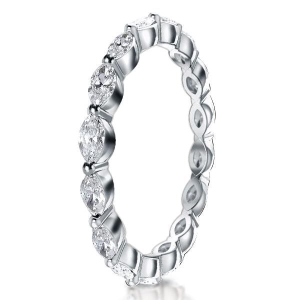 Celine | Eternity Marquise Created White Sapphire Wedding Band