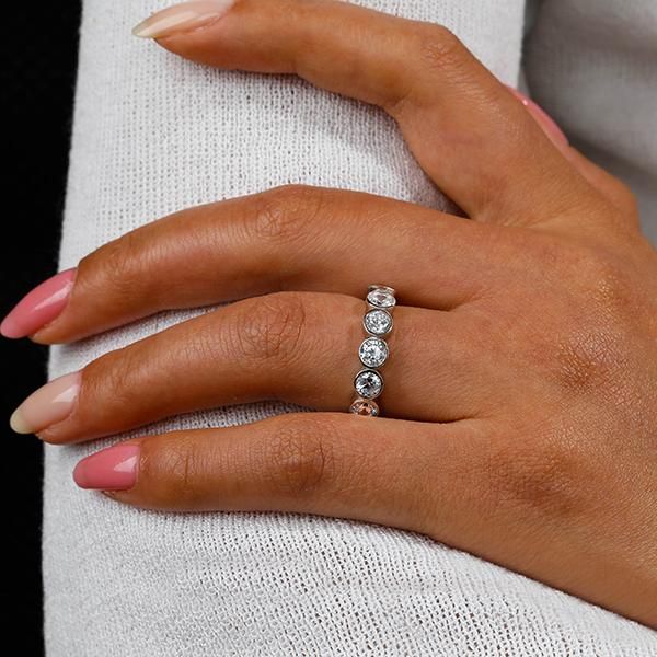 Astrid | Bezel Setting Wedding Band Eternity Wedding Band For Women