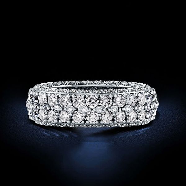 Nancy | Double Row Eternity Created White Sapphire Wedding Band