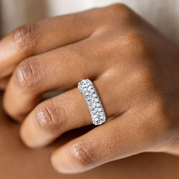 Nancy | Double Row Eternity Created White Sapphire Wedding Band