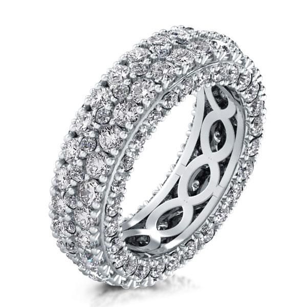 Nancy | Double Row Eternity Created White Sapphire Wedding Band