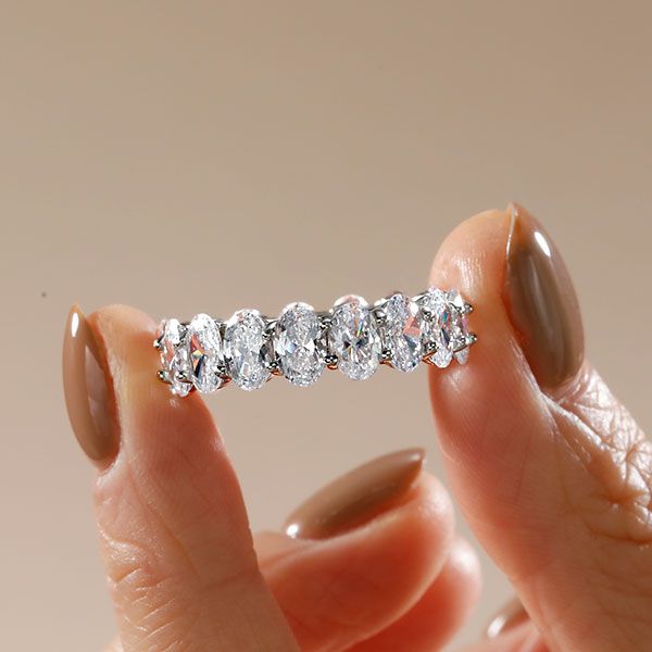 Hattie |  Oval Cut Band Ring Eternity Wedding Band For Women