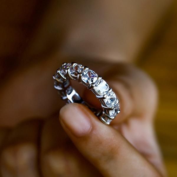 Hadlee | Cushion Cut Wedding Band Eternity Band For Women