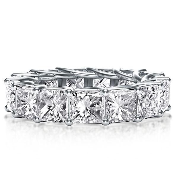 Emory | Princess Cut Eternity Wedding Band In Sterling Silver Ring