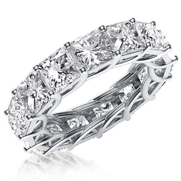 Emory | Princess Cut Eternity Wedding Band In Sterling Silver Ring