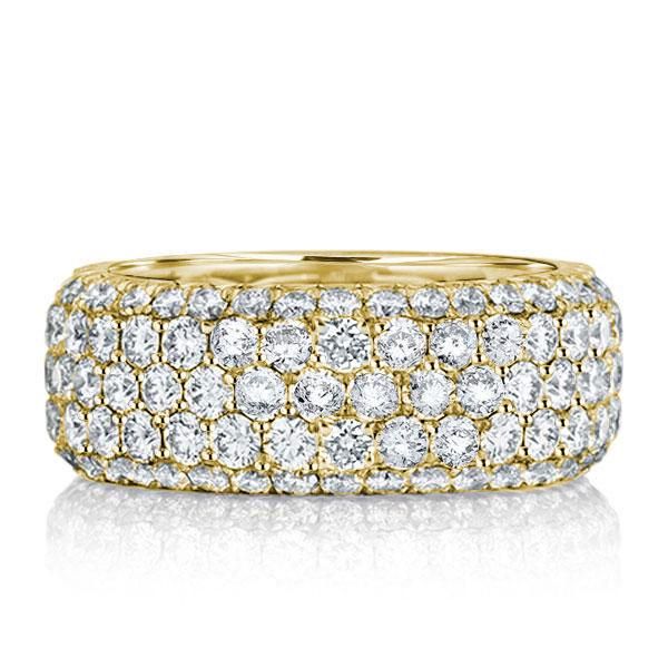 Alicia | Golden Micro Pave Five Row Eternity Wedding Band