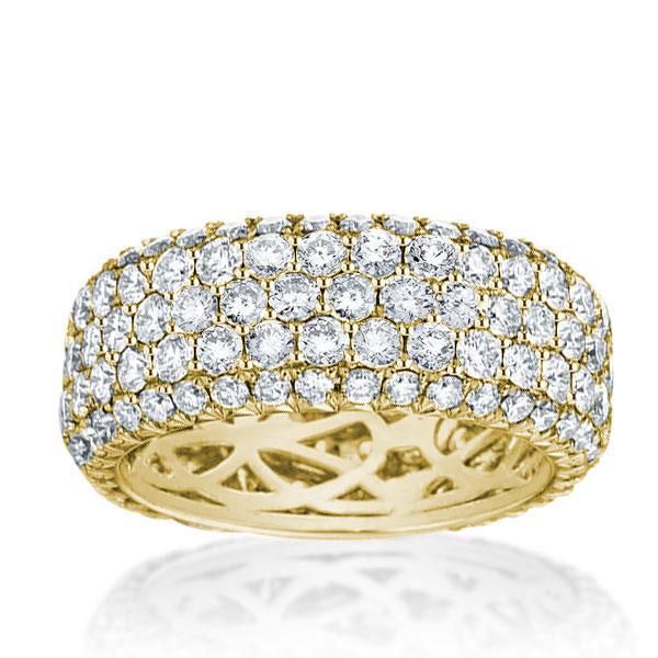 Alicia | Golden Micro Pave Five Row Eternity Wedding Band