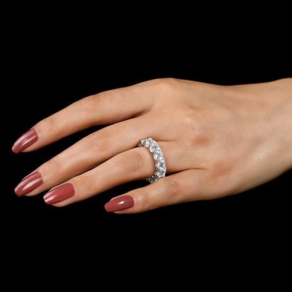 Livia | Eternity Round Created White Sapphire Wedding Band