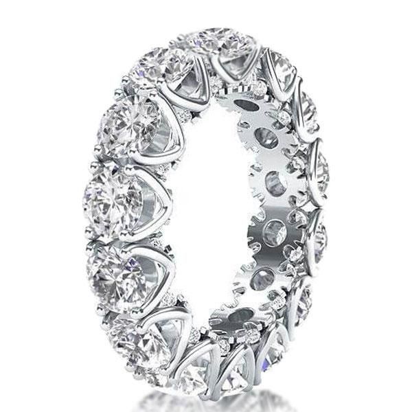 Livia | Eternity Round Created White Sapphire Wedding Band