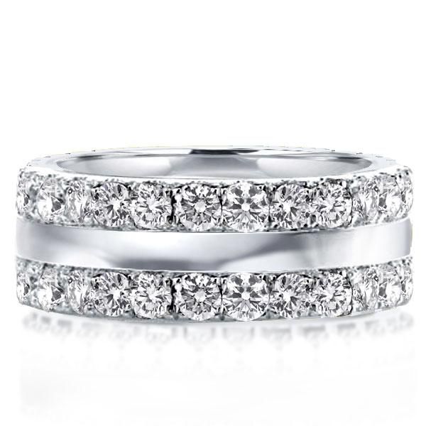 Vera | Triple Row Created White Sapphire Wedding Band