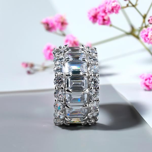 Icelynn | Triple Row Half Eternity Wedding Band