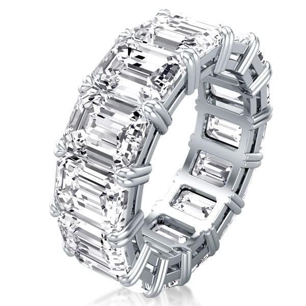 Ayra | Emerald Cut Eternity Wedding Band For Women In Silver