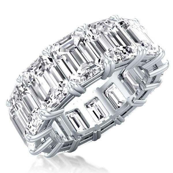 Ayra | Emerald Cut Eternity Wedding Band For Women In Silver