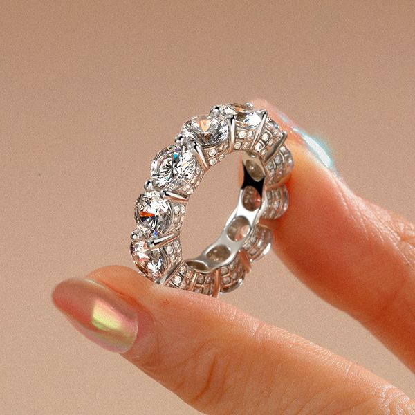 Alaia | Unique Round Cut Eternity Wedding Band For Women